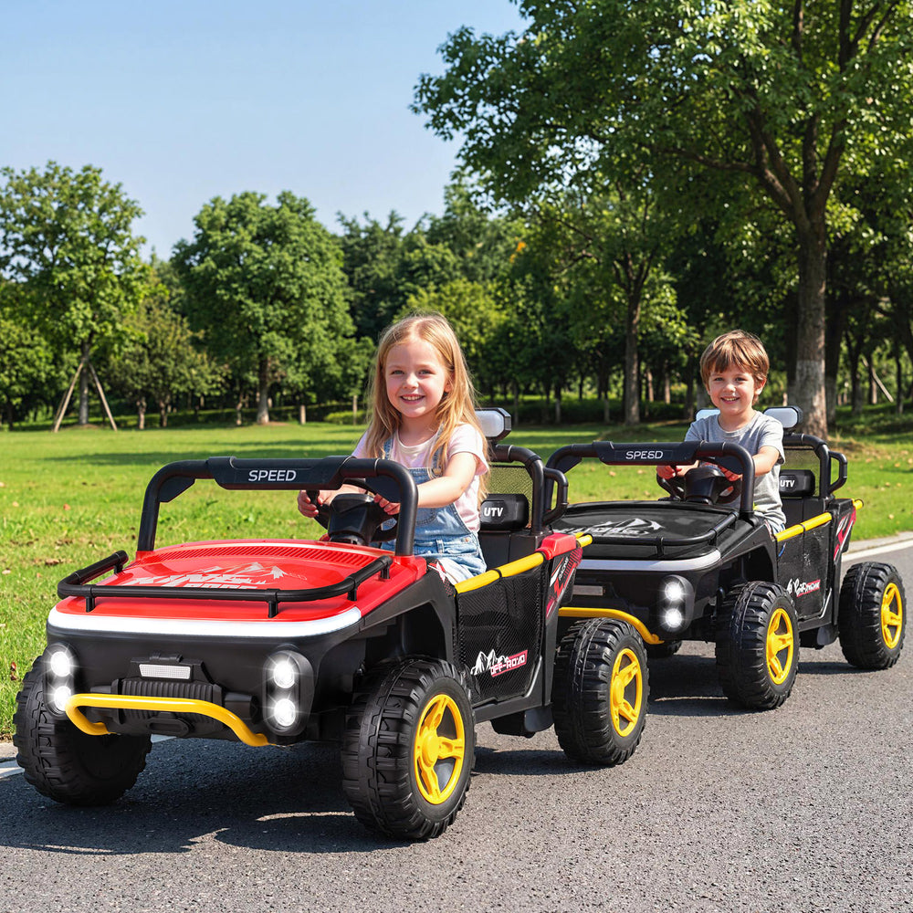 24V Ride on Toy for Kids 2 Seater Ride on Truck Car with Horn Music Story-Red - Gallery View 1 of 11