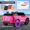 Pink 24V licensed Cadillac ride-on truck for 2 kids, featuring 4-wheel spring suspension and remote control for safety.