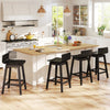 24.5 Inch Swivel Wooden Bar Stools Set of 4 with Rubber Wood Legs and Low Back-Black - Gallery View 1 of 8