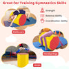 Yellow octagon gymnastics mat, 24.5 inches, ideal for training walkovers, handsprings, and leaps with waterproof cover.