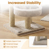 24" beige cat tower featuring two plush perches, thickened design, and multiple scratching posts for stability.