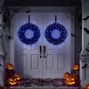 24-inch pre-lit artificial Christmas wreath showcasing 143 lush branch tips and 10 pine cones, perfect for holiday decor.