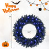 24-inch pre-lit artificial Christmas wreath with 143 lush branch tips and 10 pine cones, ideal for festive entryway decoration.