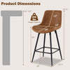 24-inch brown bar stool with back and footrest, featuring dimensions and 400 lbs weight capacity for comfortable.