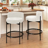 24 Inch Boucle Counter Stools Set of 2 with Curved Backrest - Gallery View 1 of 7