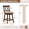 Counter height barstool dimensions with backrest and seat cushion, suitable for 89-99 cm counter heights.