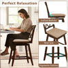 24-inch counter height barstool set with ergonomic backrest, upholstered seat cushion, and integrated footrest for.
