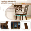 24-inch counter height barstool with backrest, 360° swivel, upholstered seat, and anti-slip foot pads for stability.