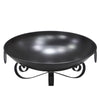 24-inch heavy-duty metal fire pit bowl with handles, designed for outdoor use, perfect for cozy bonfires and gatherings.