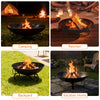 24-inch heavy-duty metal fire pit bowl with handles, perfect for backyard gatherings and cozy campfires.