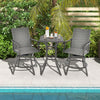 Bar height table with 24" aluminum tabletop and adjustable foot pads, perfect for poolside or balcony use.
