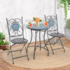 24 Inch Patio Bistro Table with Ceramic Tile Tabletop-Multicolor - Gallery View 1 of 8