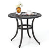 24-inch patio side table in rustic brown featuring a lightweight design and antique finish, ideal for enhancing outdoor.
