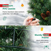 24-inch pre-lit Christmas wreath features 143 PVC branch tips, 10 pine cones, and 50 warm white LED lights for festive decor.