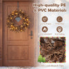 24-inch pre-lit Christmas wreath with 105 brown branch tips and 35 warm white LED lights for festive door decoration.
