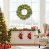 24 Inch Pre-lit Christmas Wreath with 108 Branch Tips and 35 Warm White LED Lights for Wall Window-1 piece - Gallery View 1 of 10