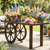 24 Inch Set of 2 Decorative Wooden Wagon Wheel Carbonized Solid Fir Wood - Gallery View 1 of 10