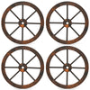 24 Inch Set of 4 Decorative Wooden Wagon Wheel Carbonized Solid Fir Wood - Gallery View 1 of 10