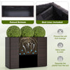 24-inch tall raised garden bed made of weatherproof PE rattan, featuring a bed liner for soil separation and drainage.