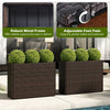 24-inch tall raised garden bed made of weatherproof PE rattan, featuring a sturdy metal frame and adjustable foot pads.