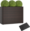 24 Inch Tall Raised Garden Bed All-Weather PE Rattan Wicker Flowerpot with Liner
