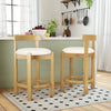 Side view of a 24-inch teddy velvet upholstered counter height bar stool with footrest, perfect for dining or kitchen.