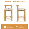 Counter height bar stools with 24" teddy velvet seats, solid rubber wood frame, and ergonomic backrests for kitchen.