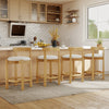 24 Inch Teddy Velvet Upholstered Counter Height Bar Stools with Backrests and Footrests-Set of 4 - Gallery View 1 of 9