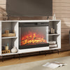24-inch 3-sided glass electric fireplace heater with remote control, showcasing vibrant flames and modern design for.