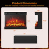 Dimensions of the 24-inch 3-sided glass electric fireplace heater for optimal ventilation and heating efficiency.
