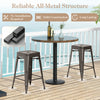Stackable 24-inch Tolix style barstool in gunmetal, featuring a durable metal structure and waterproof surface for easy.