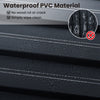 Close-up of waterproof PVC material with 3D fluted texture, ideal for modern interior wall decoration in black.