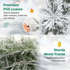 24" pre-lit Christmas wreath with frosted branch tips and 35 color-changing LED lights resists deformation for secure hanging.