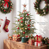 24" pre-lit tabletop Christmas tree with 45 realistic branch tips, perfect for festive displays on mantels or tabletops.