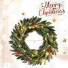 24” pre-lit Christmas wreath featuring 90 glittered branch tips, red berries, and pine cones, perfect for festive decor.