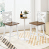 24" Rubberwood Swivel Barstools Set of 2 with Backrest and Large Seat-White - Gallery View 1 of 11