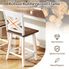 24" rubberwood swivel barstool with backrest and large seat, featuring a robust frame and stylish farmhouse design.