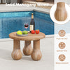 Small 24" solid mahogany wood coffee table with thickened top and column legs, perfect for living room or patio use.