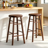 24" Swivel Bar Stools Set of 2 with Footrests & Crossbars-Walnut - Gallery View 1 of 11