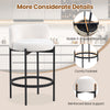 Curved backrest 24-inch boucle counter stool with Sherpa fabric and sturdy X-shaped metal frame, ideal for kitchens and.