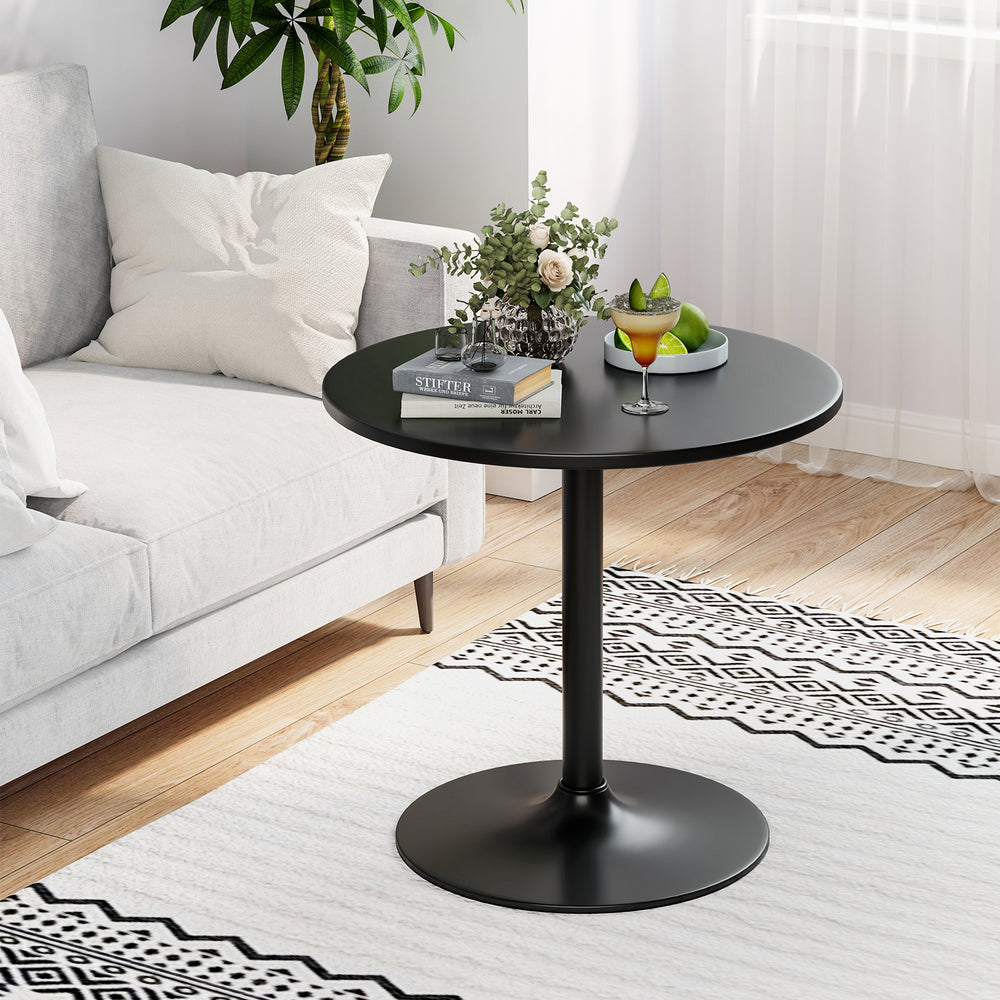 24 Inch Modern Style Round Cocktail Table with Metal Base and MDF Top-1 Piece - Gallery View 1 of 10