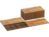 Acacia wood interlocking deck tiles in natural finish, 24 x 12 inches, ideal for outdoor patios and balconies.