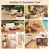 Acacia wood interlocking deck tiles in a natural finish, ideal for outdoor patio and poolside use, easy to install.