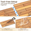 Acacia wood interlocking deck tiles, 24 x 12 inches, easy to cut and clean, perfect for outdoor flooring.