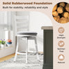 25-inch swivel barstool with upholstered seat, solid rubberwood construction, and ergonomic backrest for kitchen.