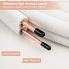 Close-up of 25 feet mini split line set with 1/4" and 3/8" O.D. copper pipes, designed for high pressure HVAC systems.