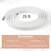 25-foot mini split line set featuring 1/4" and 3/8" O.D. copper pipes, designed for high-pressure insulation and.