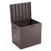 25 Gallon Storage Bin with Lid Carry Handles and Lock Hole for Patio Furniture Accessories-Brown - Gallery View 1 of 1