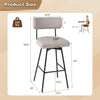 29-inch beige upholstered swivel bar stool with padded backrest and metal frame, ideal for kitchen or dining use.
