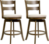 25 Inch Swivel Counter Barstools Set of 2/4 with Backrest & Upholstered Seat